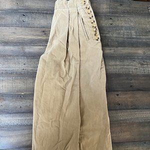 Zara Cropped Pleated Trouser with Side Buttons